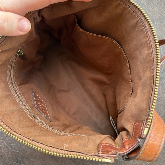 Fossil Tan brown Leather Crossbody Bag purse small good condition - Picture 4 of 8